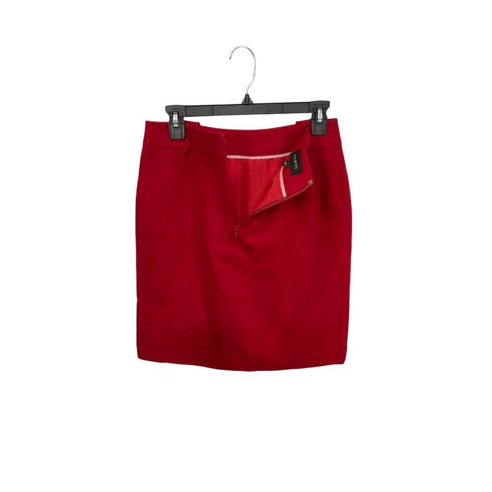 Talbots Wool Blend Knee Length Red Skirt Size 2 XS Office Siren Business - Picture 4 of 6